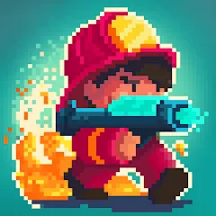 Взломанная Firefighter: pixel shooter [MOD: безлимитные деньги и улучшенное оружие] на Андроид