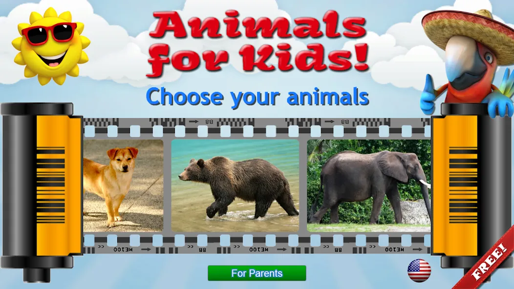 Animals for Kids [MOD: все животные разблокированы и без рекламы] (Бесплатно / APK) — скриншот 1