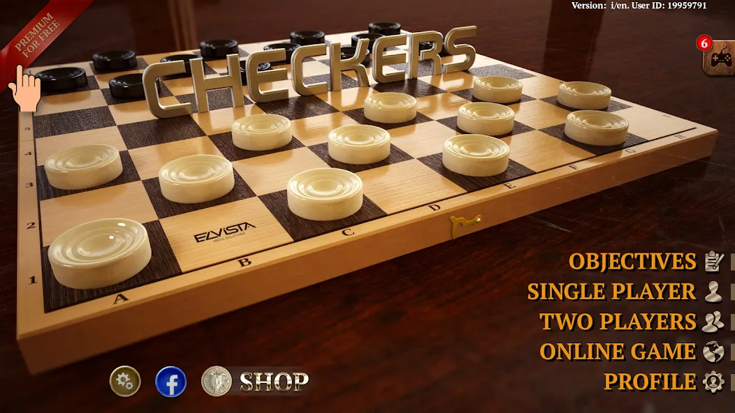 Checkers Online Elite [MOD: без рекламы и открыты все режимы] на Андроид — скриншот 1