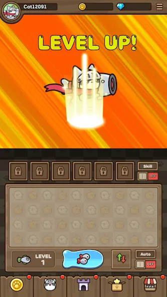 Скачать Cat Hero : Idle RPG [MOD: безлимитные деньги и алмазы] — скриншот 2