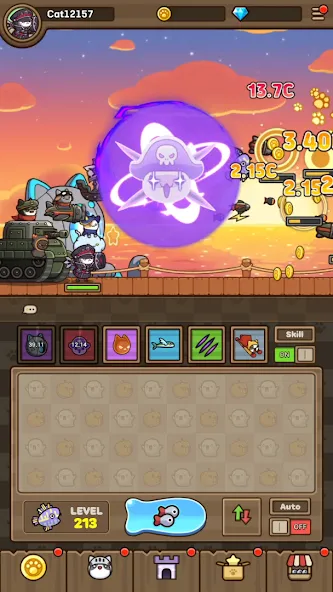 Скачать Cat Hero : Idle RPG [MOD: безлимитные деньги и алмазы] — скриншот 3