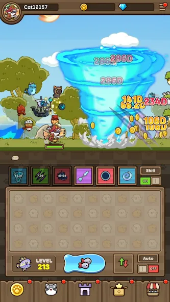 Скачать Cat Hero : Idle RPG [MOD: безлимитные деньги и алмазы] — скриншот 5