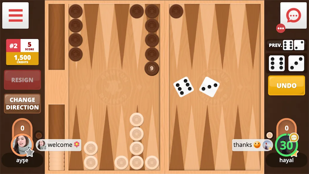 Взломанная Backgammon Online [MOD: безлимитные монеты и все функции открыты] на Андроид — скриншот 2