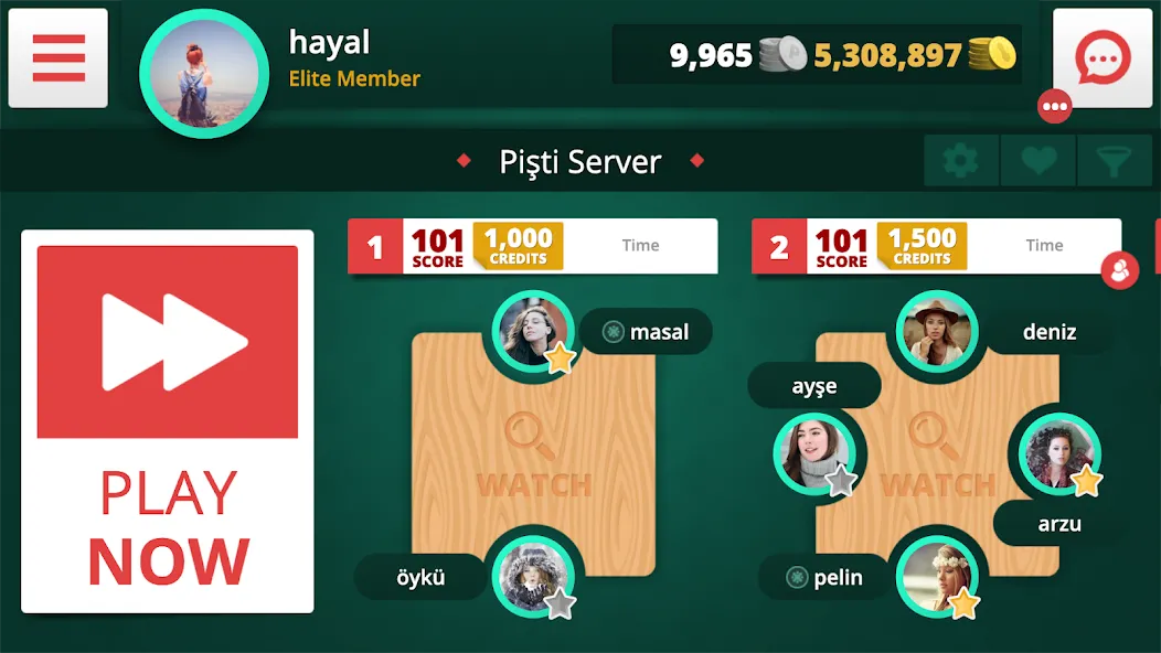 Взломанная Pisti Online [MOD: онлайн карточная игра без рекламы] на Андроид — скриншот 4