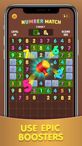 Number Match: Ten Crush Puzzle [MOD: безлимитные подсказки и отмены ходов] — Скачать бесплатно (APK) — скриншот 1
