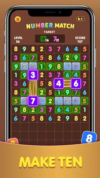 Number Match: Ten Crush Puzzle [MOD: безлимитные подсказки и отмены ходов] — Скачать бесплатно (APK) — скриншот 4