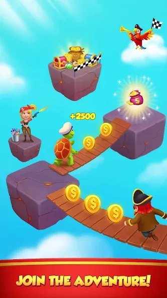 Coin Rush - Pirate GO! [MOD: безлимитные монеты и бонусы] на Андроид — скриншот 2