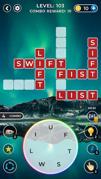WOW4:Word Connect Offline Word [MOD: без рекламы и подсказки доступны] на Андроид — скриншот 1