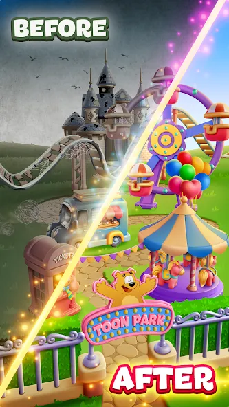 Взломанная Toon Blast [MOD: безлимитные жизни и усиленные бонусы] на Андроид — скриншот 3