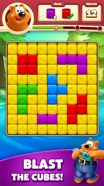 Взломанная Toon Blast [MOD: безлимитные жизни и усиленные бонусы] на Андроид — скриншот 4