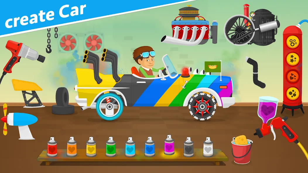 Racing car games for kids 2-5 [MOD: без рекламы и все машины открыты] (Бесплатно / APK) — скриншот 2