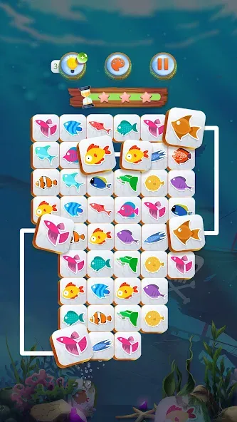 Скачать Mahjong Connect Fish World [MOD: безлимитные монеты и подсказки] — скриншот 1