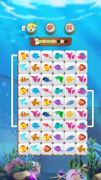 Скачать Mahjong Connect Fish World [MOD: безлимитные монеты и подсказки] — скриншот 2
