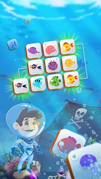 Скачать Mahjong Connect Fish World [MOD: безлимитные монеты и подсказки] — скриншот 4