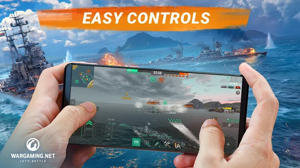 Скачать взлом World of Warships Blitz War [MOD: безлимитные деньги и открыты все корабли] — скриншот 1