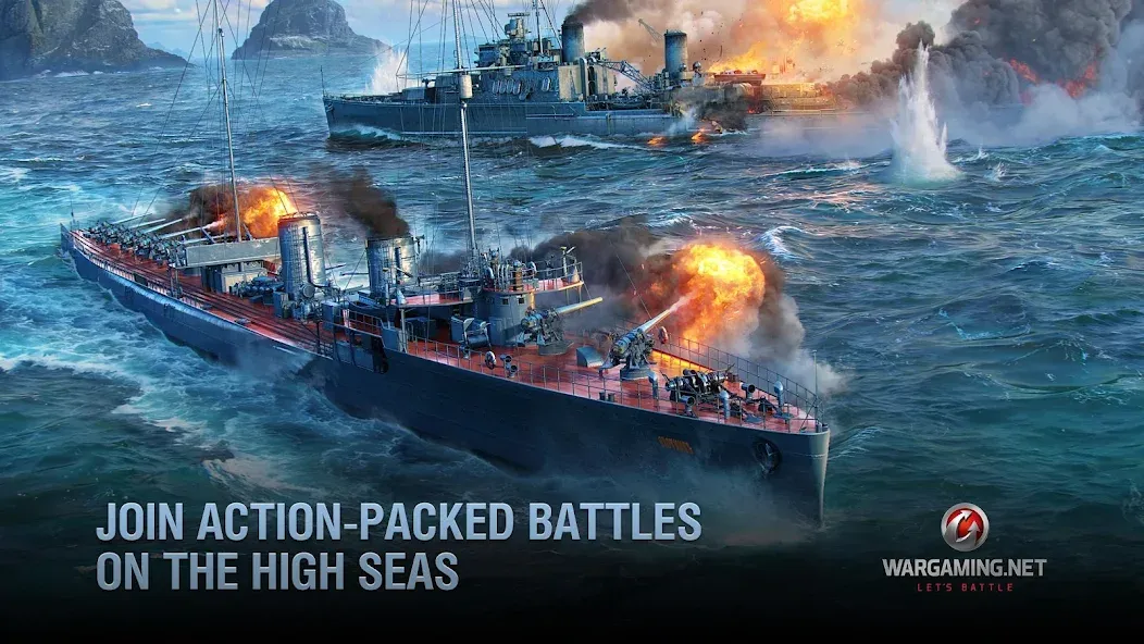 Скачать взлом World of Warships Blitz War [MOD: безлимитные деньги и открыты все корабли] — скриншот 2