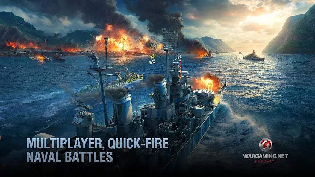 Скачать взлом World of Warships Blitz War [MOD: безлимитные деньги и открыты все корабли] — скриншот 4