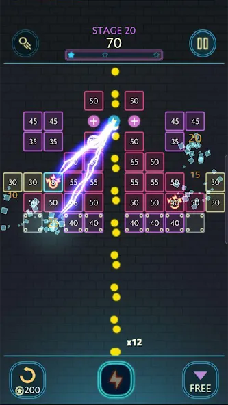 Neon bricks [MOD: неонные блоки и бесконечные жизни] последняя версия — скриншот 2