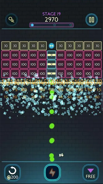 Neon bricks [MOD: неонные блоки и бесконечные жизни] последняя версия — скриншот 5