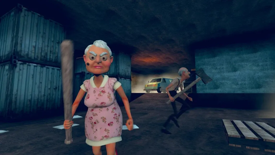 Скачать Grandpa & Granny 4 Online Game [MOD: бесконечная выносливость и открыты все двери] на телефон — скриншот 1