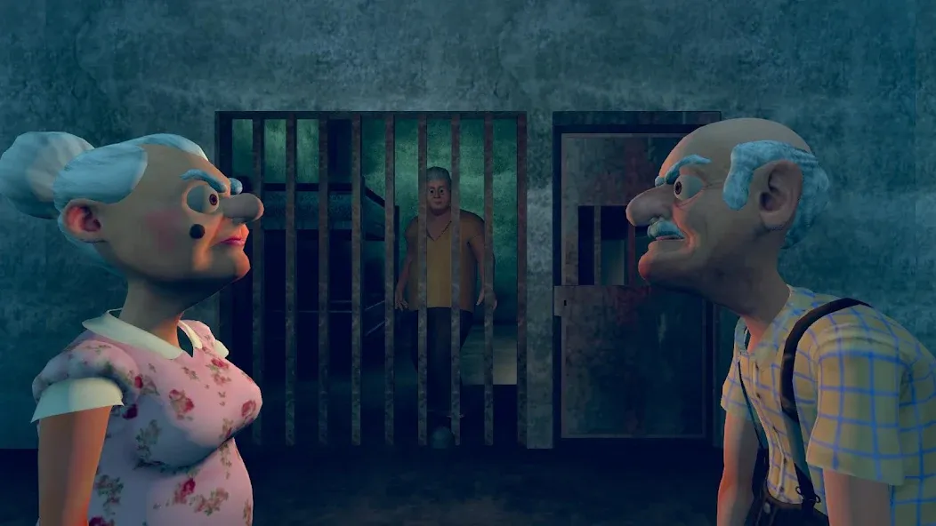 Скачать Grandpa & Granny 4 Online Game [MOD: бесконечная выносливость и открыты все двери] на телефон — скриншот 2