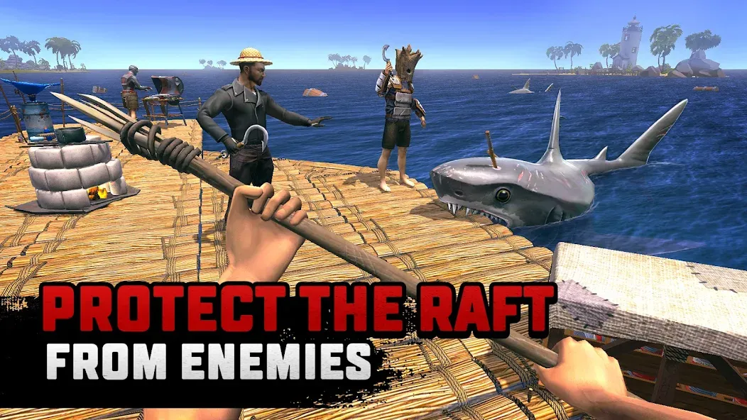 Raft® Survival: Multiplayer [MOD: безлимитные ресурсы и открыты все уровни] — Скачать бесплатно (APK) — скриншот 3