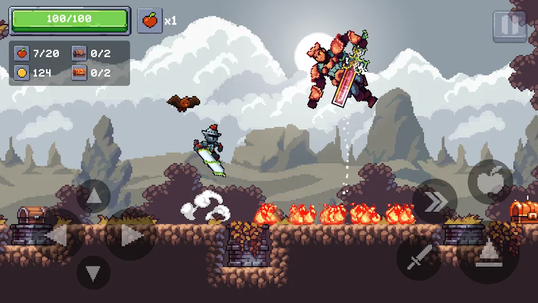 Apple Knight 2: Action Game [MOD: безлимитные монеты и открыты все уровни] (Бесплатно / APK) — скриншот 1