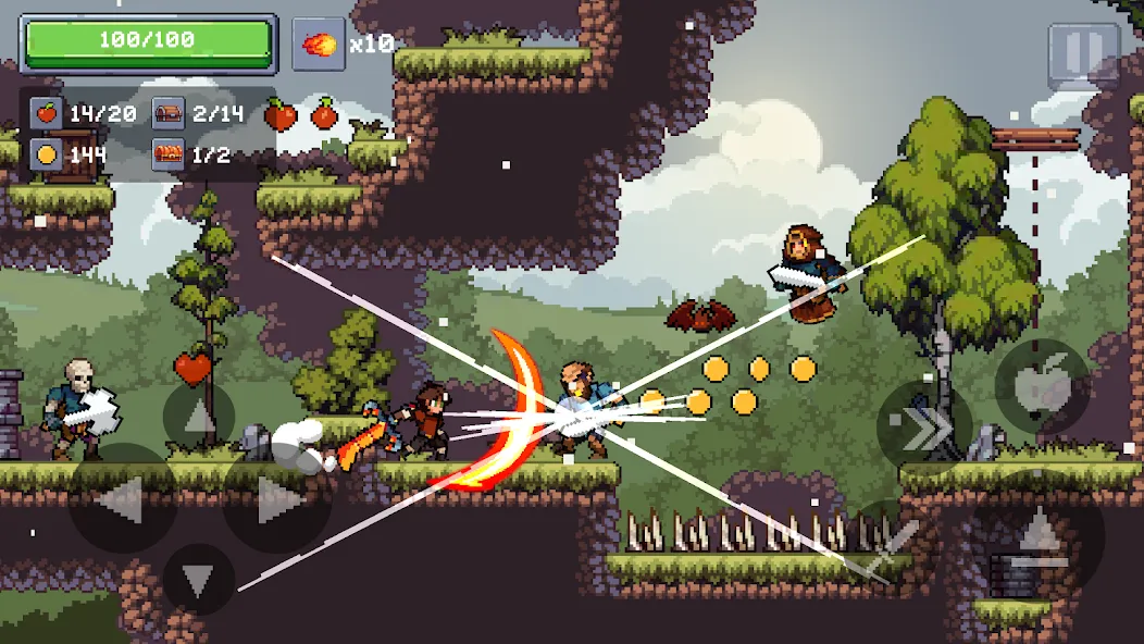Apple Knight 2: Action Game [MOD: безлимитные монеты и открыты все уровни] (Бесплатно / APK) — скриншот 2