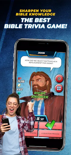 Bible Trivia Game: Heroes [MOD: открыты все вопросы и подсказки] последняя версия — скриншот 1