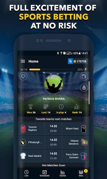 Sports Betting Game - BETUP [MOD: безлимитные ставки и высокий выигрыш] (Бесплатно / APK) — скриншот 2