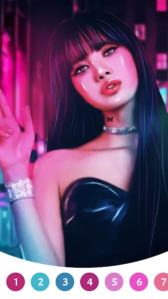 Взломанная BlackPink Paint by Number [MOD: разблокированы все раскраски и уровни] на Андроид — скриншот 5