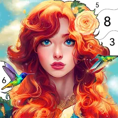 Взломанная Girls Paint by Number Coloring [MOD: без рекламы и все картинки открыты] на Андроид