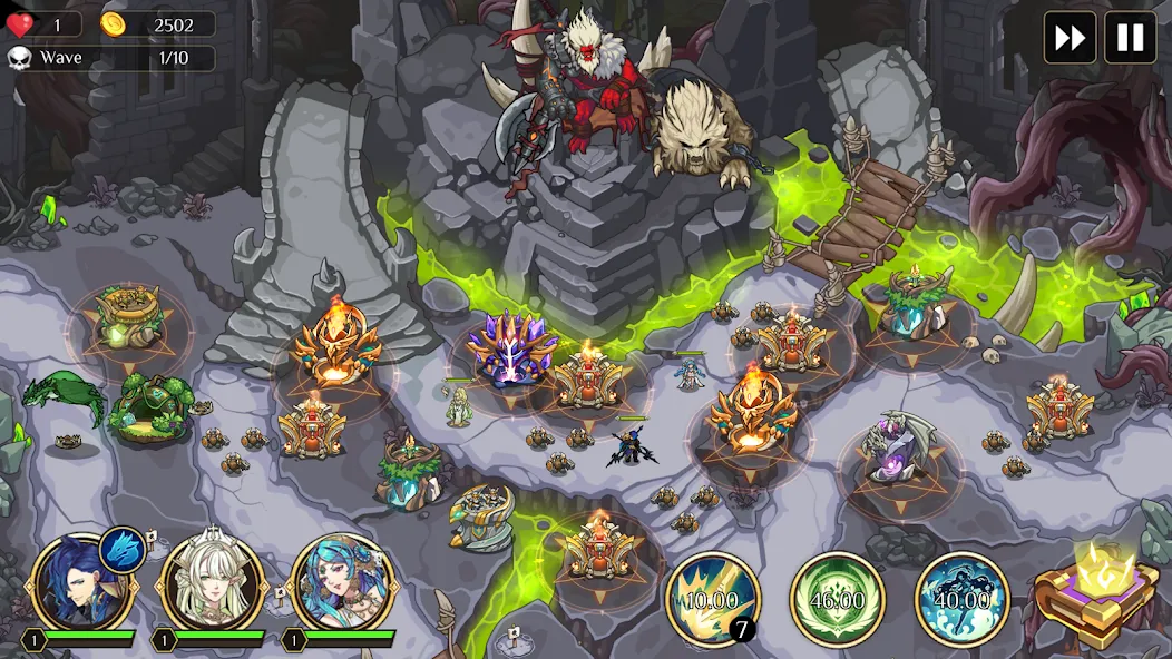 Скачать Kingdom War: Tower Defense TD [MOD: безлимитные ресурсы и все уровни] — скриншот 1