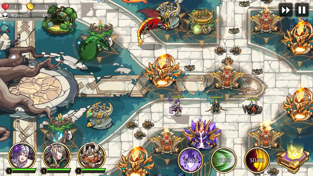 Скачать Kingdom War: Tower Defense TD [MOD: безлимитные ресурсы и все уровни] — скриншот 3