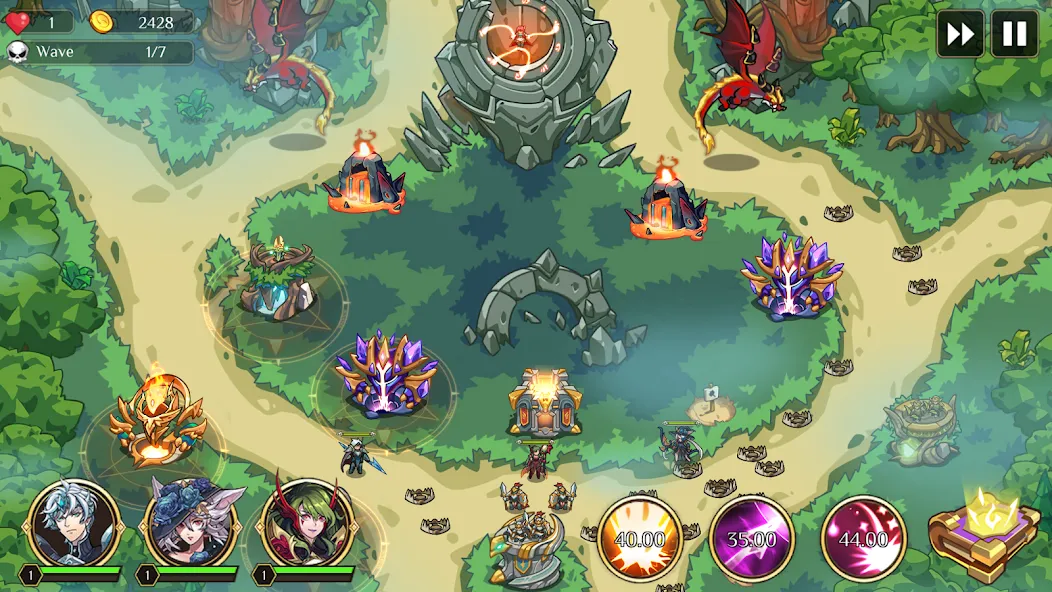 Скачать Kingdom War: Tower Defense TD [MOD: безлимитные ресурсы и все уровни] — скриншот 5