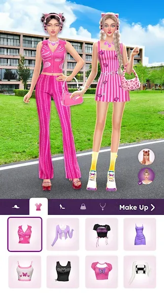 Взломанная College Dress Up for Girls [MOD: открыты все наряды и аксессуары] на Андроид — скриншот 2
