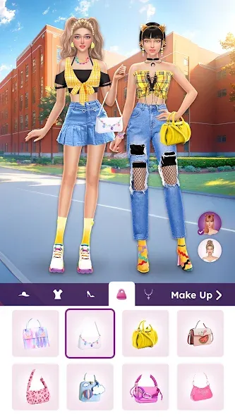 Взломанная College Dress Up for Girls [MOD: открыты все наряды и аксессуары] на Андроид — скриншот 5
