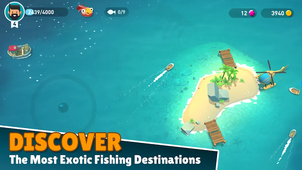 Взломанная Creatures of the Deep: Fishing [MOD: безлимитные деньги и ресурсы] на Андроид — скриншот 1