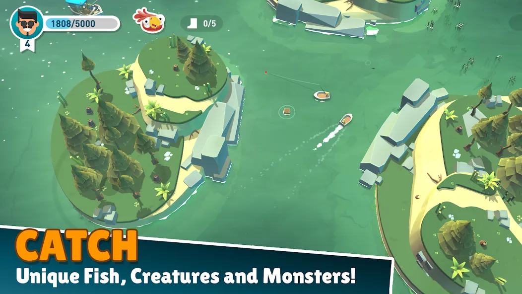 Взломанная Creatures of the Deep: Fishing [MOD: безлимитные деньги и ресурсы] на Андроид — скриншот 2