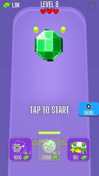 Взломанная Saw Brick Crusher – Pong 3D [MOD: разблокированы все уровни и скины] на Андроид — скриншот 2