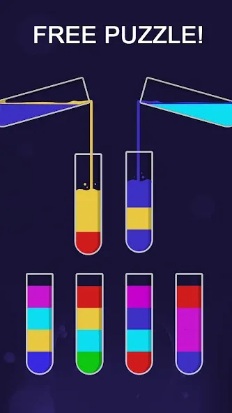 Скачать Color Sort Puzzle-Puzzle Game [MOD: безлимитные подсказки и открыты все уровни] — скриншот 5