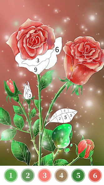 Взломанная Rose Coloring Book Color Games [MOD: без рекламы и все раскраски открыты] на Андроид — скриншот 3