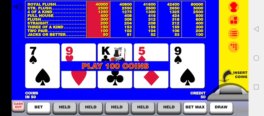 Video Poker with Double Up [MOD: безлимитные монеты и двойная ставка] на Андроид — скриншот 1