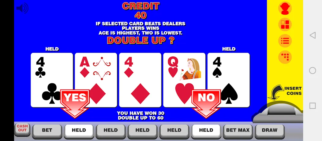Video Poker with Double Up [MOD: безлимитные монеты и двойная ставка] на Андроид — скриншот 2