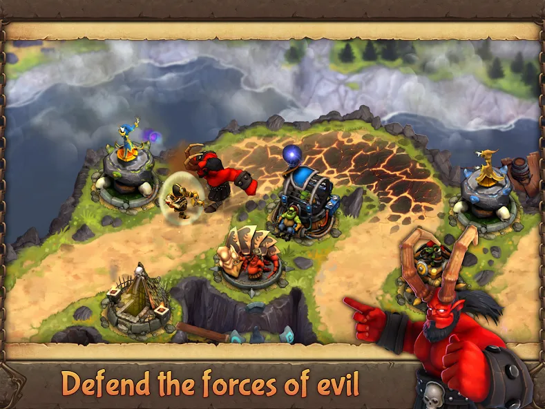 Скачать Evil Defenders [MOD: безлимитные деньги и усиленная защита] на телефон — скриншот 1