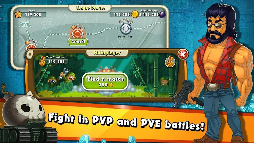 Скачать взлом Jungle Heat: War of Clans [MOD: безлимитные ресурсы и алмазы] — скриншот 3