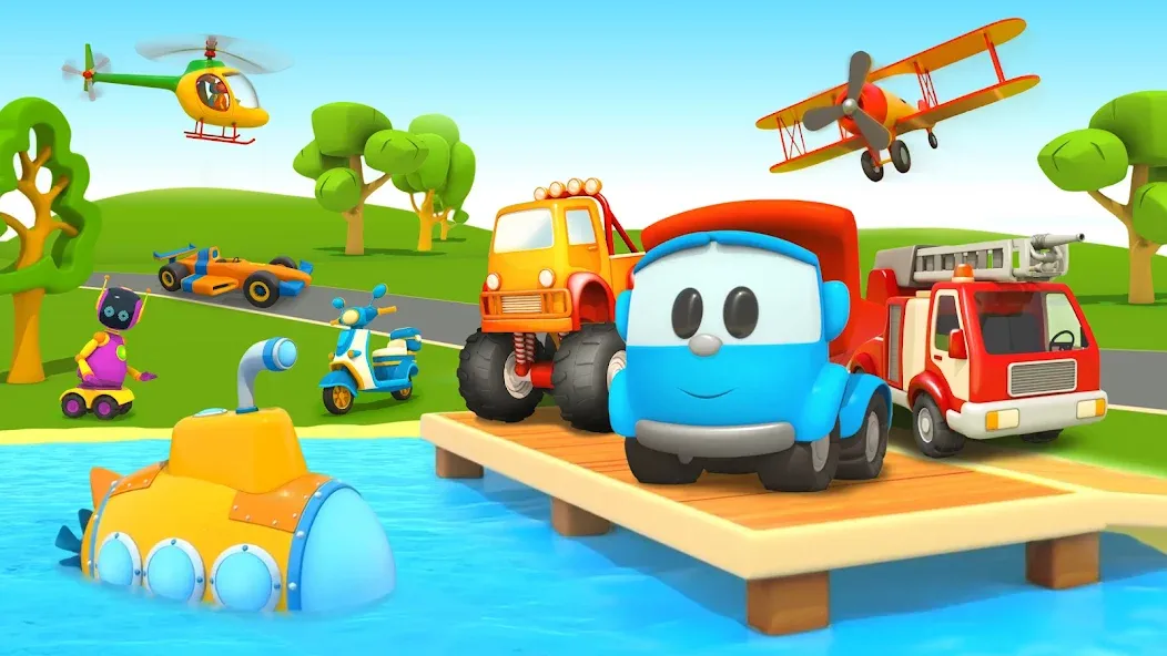 Leo 2: Puzzles & Cars for Kids [MOD: безлимитные деньги и все машины открыты] последняя версия — скриншот 1