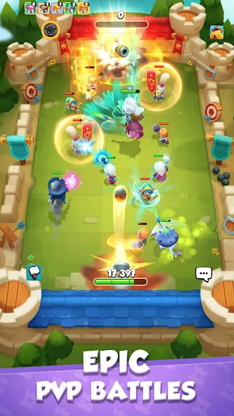 Взломанная Rush Arena: PvP Tower Defense [MOD: безлимитные деньги и усиленные башни] на Андроид — скриншот 1