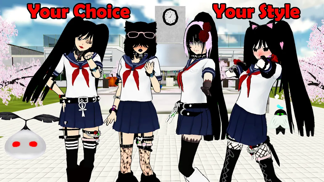 SchoolGirl AI 3D Anime Sandbox [MOD: открыты все возможности игры] (Бесплатно / APK) — скриншот 1