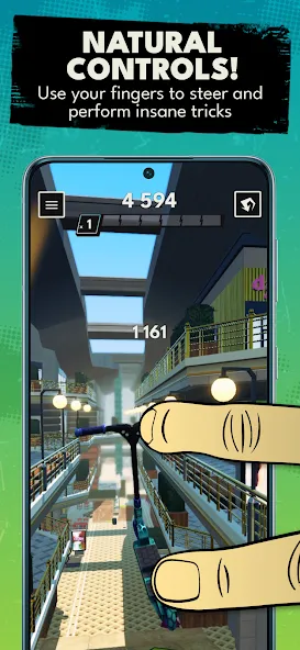 Touchgrind Scooter [MOD: безлимитные деньги и все трюки] на Андроид — скриншот 3